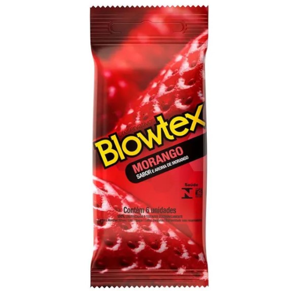 pacote de camisinha, preservativo masculino blowtex sabor morango